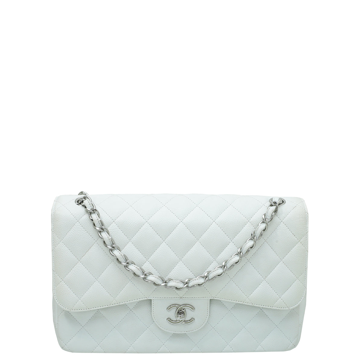Chanel White Classic Double Flap Jumbo Bag-Chanel-THE CLOSET