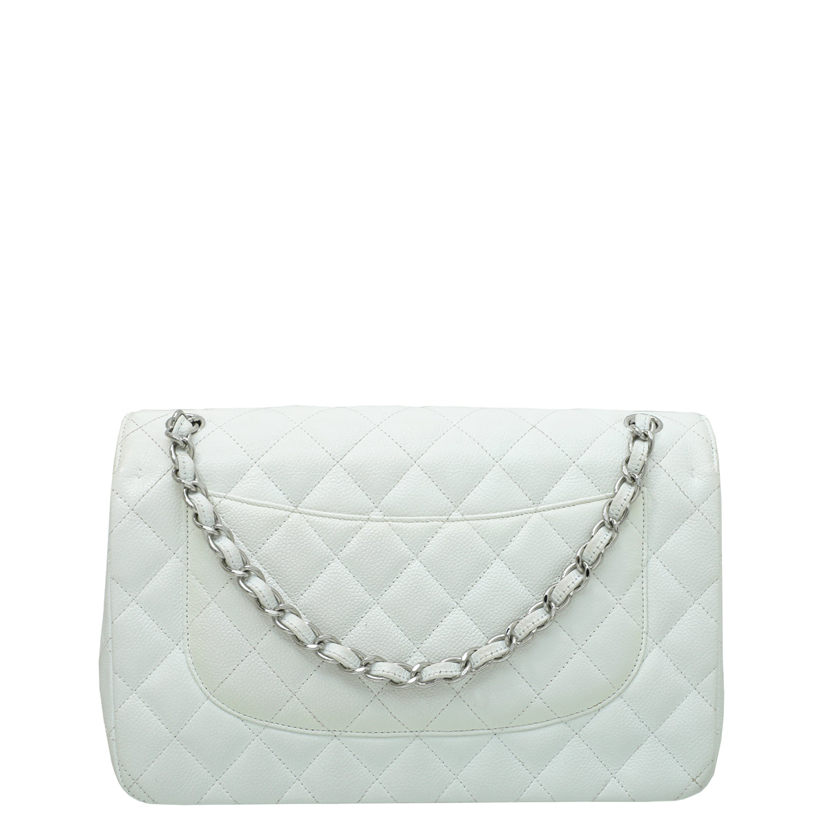 Chanel White Classic Double Flap Jumbo Bag-Chanel-THE CLOSET