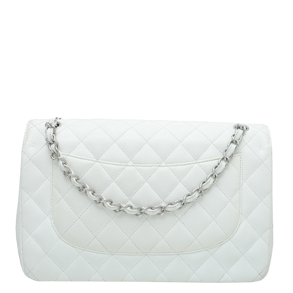 Chanel White CC Classic Double Flap Jumbo Bag-Chanel-THE CLOSET