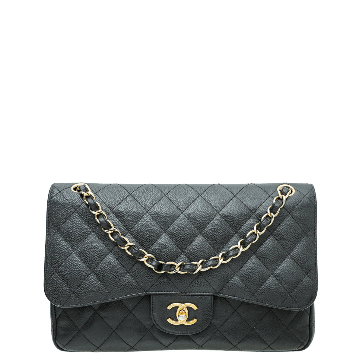 Chanel Black CC Classic Double Flap Jumbo Bag-Chanel-THE CLOSET