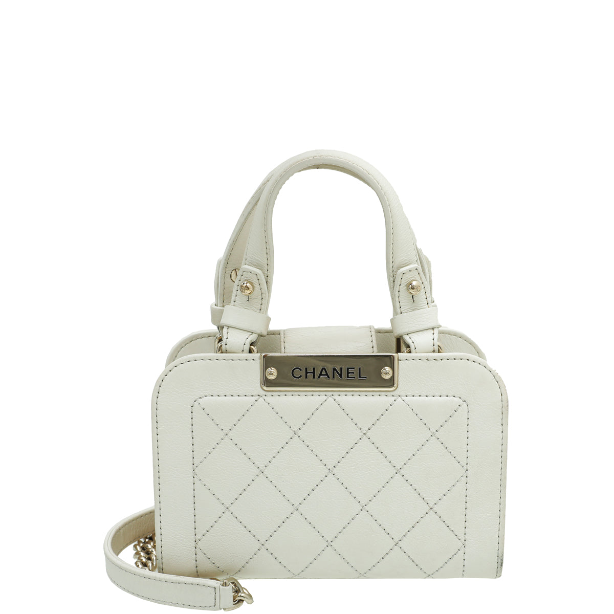 Chanel Off White Click Label Shopping Small Bag-Chanel-THE CLOSET