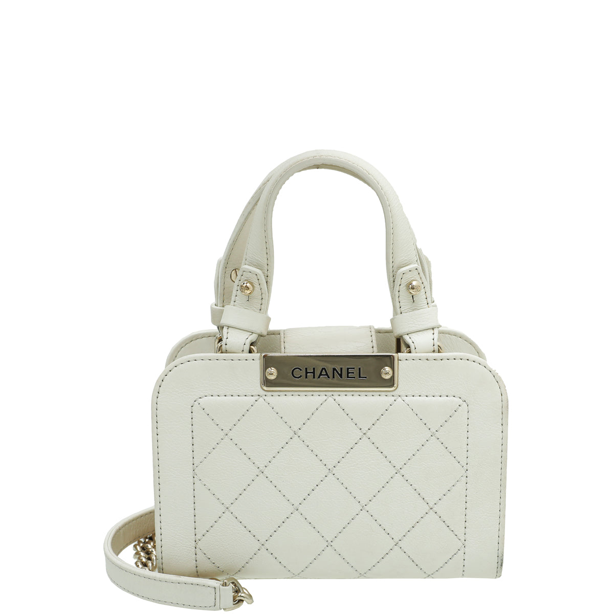 Chanel Off White Click Label Shopping Small Bag – The Closet