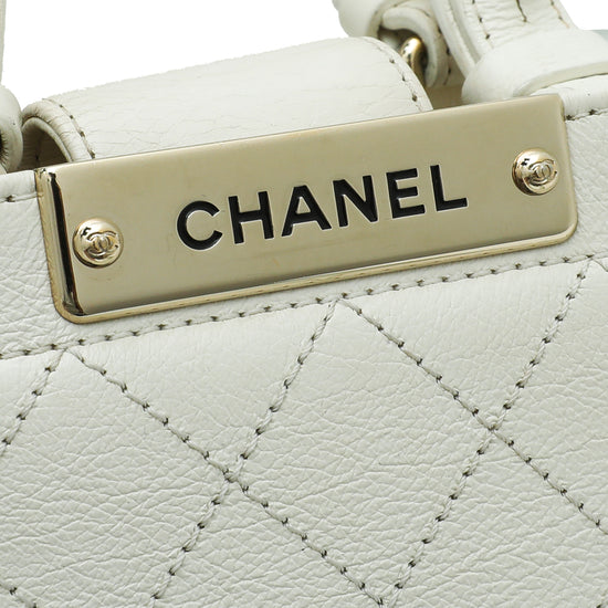 Chanel Off White Click Label Shopping Small Bag