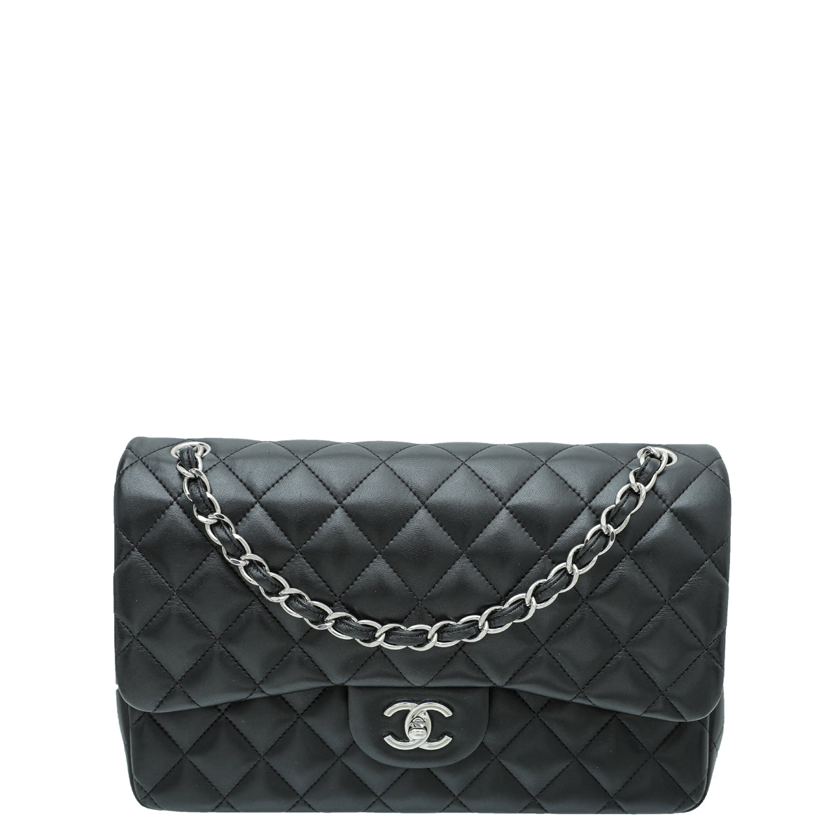 Chanel Black Quilted Lambskin Mini Flap With Top Handle Gold