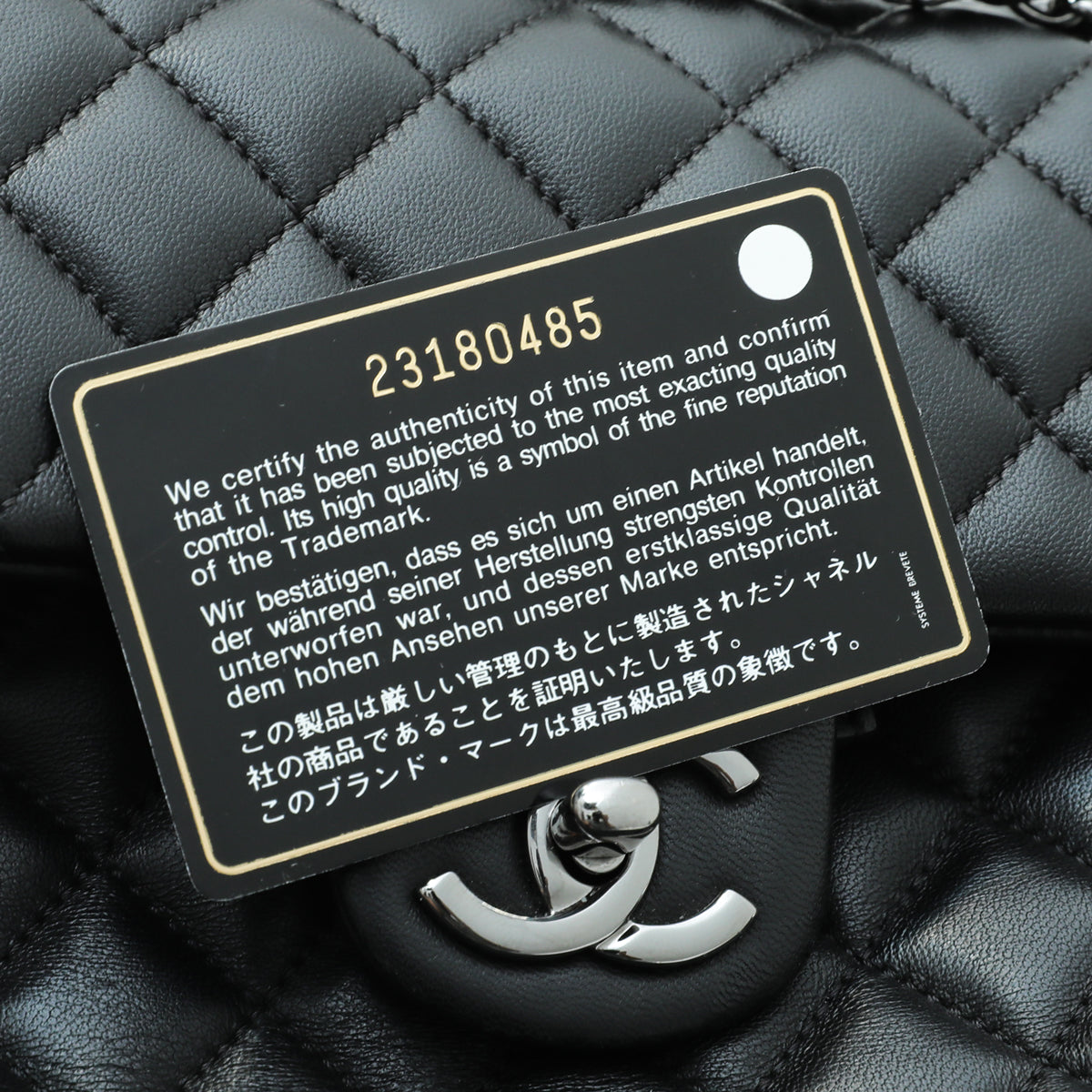 Chanel Black CC Flap Drawstring Backpack Bag