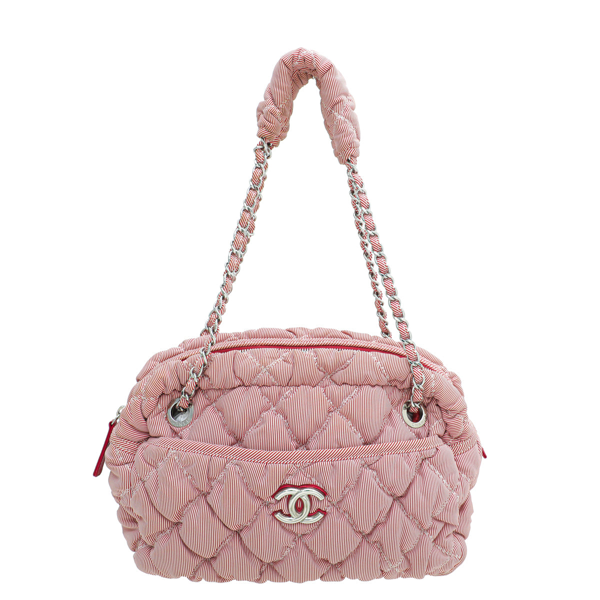 Chanel Red CC Fabric Bubble Bag-Chanel-THE CLOSET