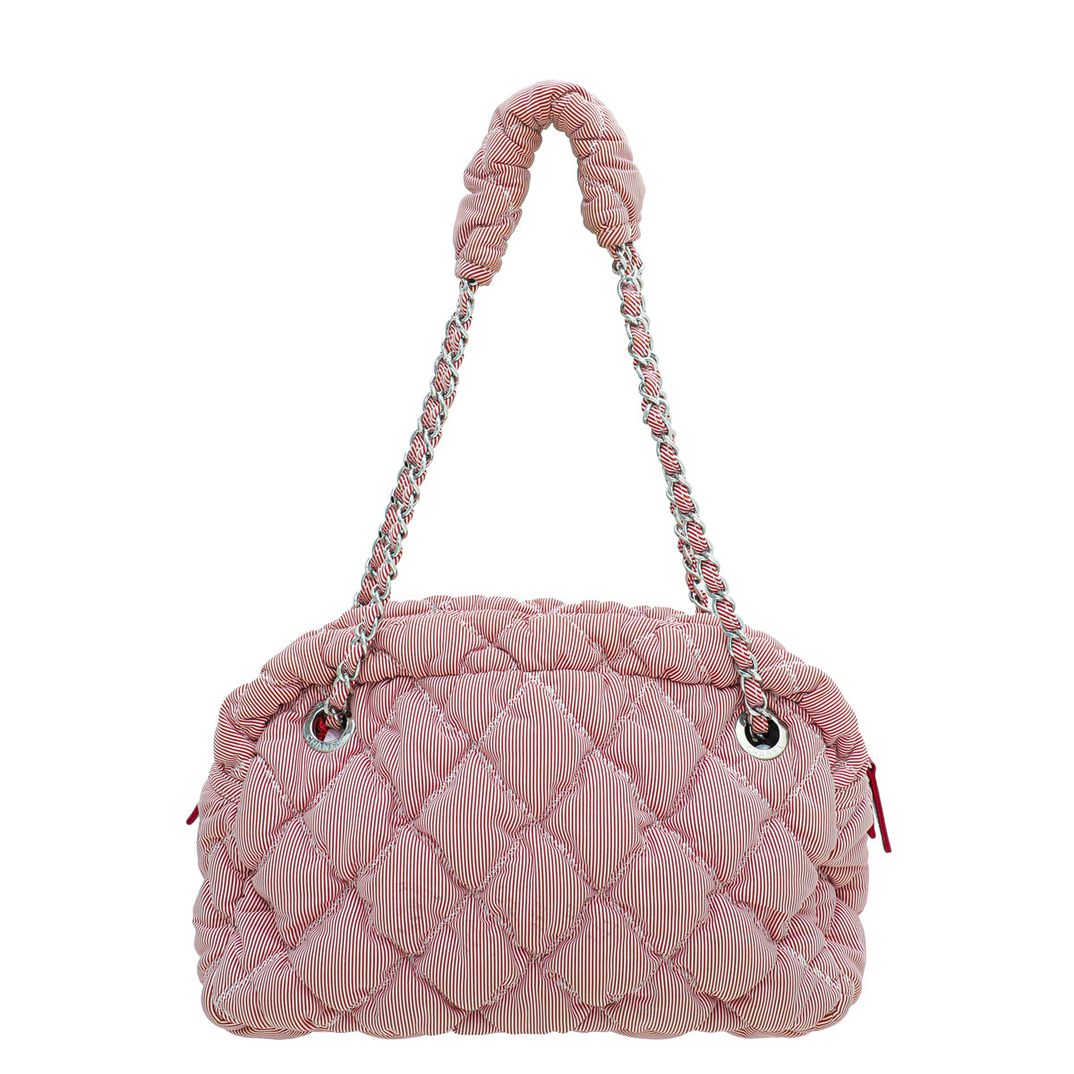 Chanel Red CC Fabric Bubble Bag-Chanel-THE CLOSET