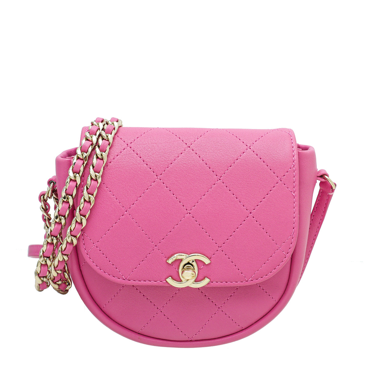 Chanel Messenger Quilted Cc Sports Logo Flap 871850 Pink Nylon