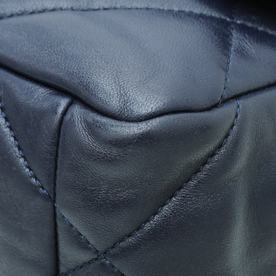 19 Large Flap bag Lambskin Navy Blue