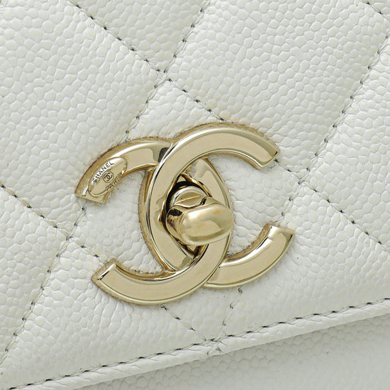 Chanel White CC Business Affinity Small Bag
