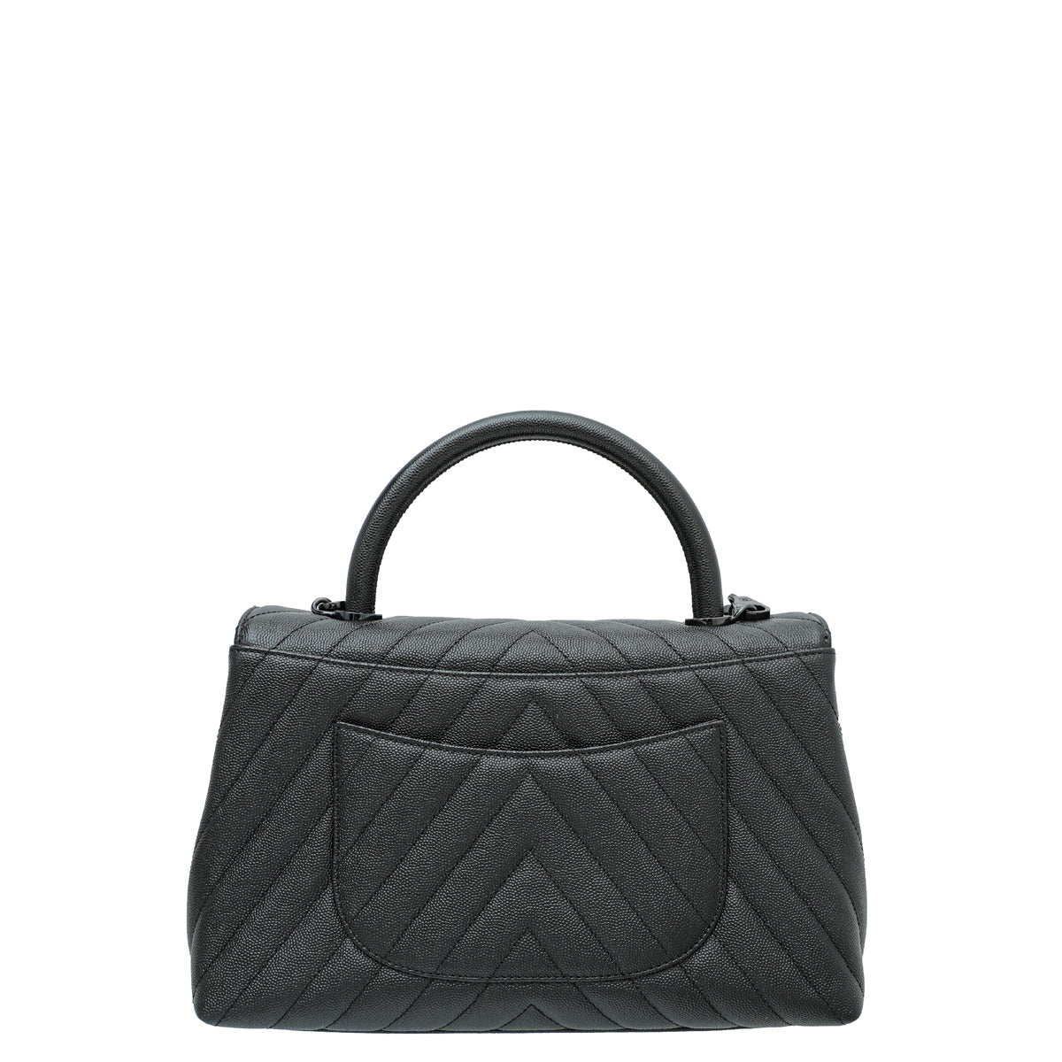 Chanel So Black Chevron Coco Handle Bag-Chanel-THE CLOSET