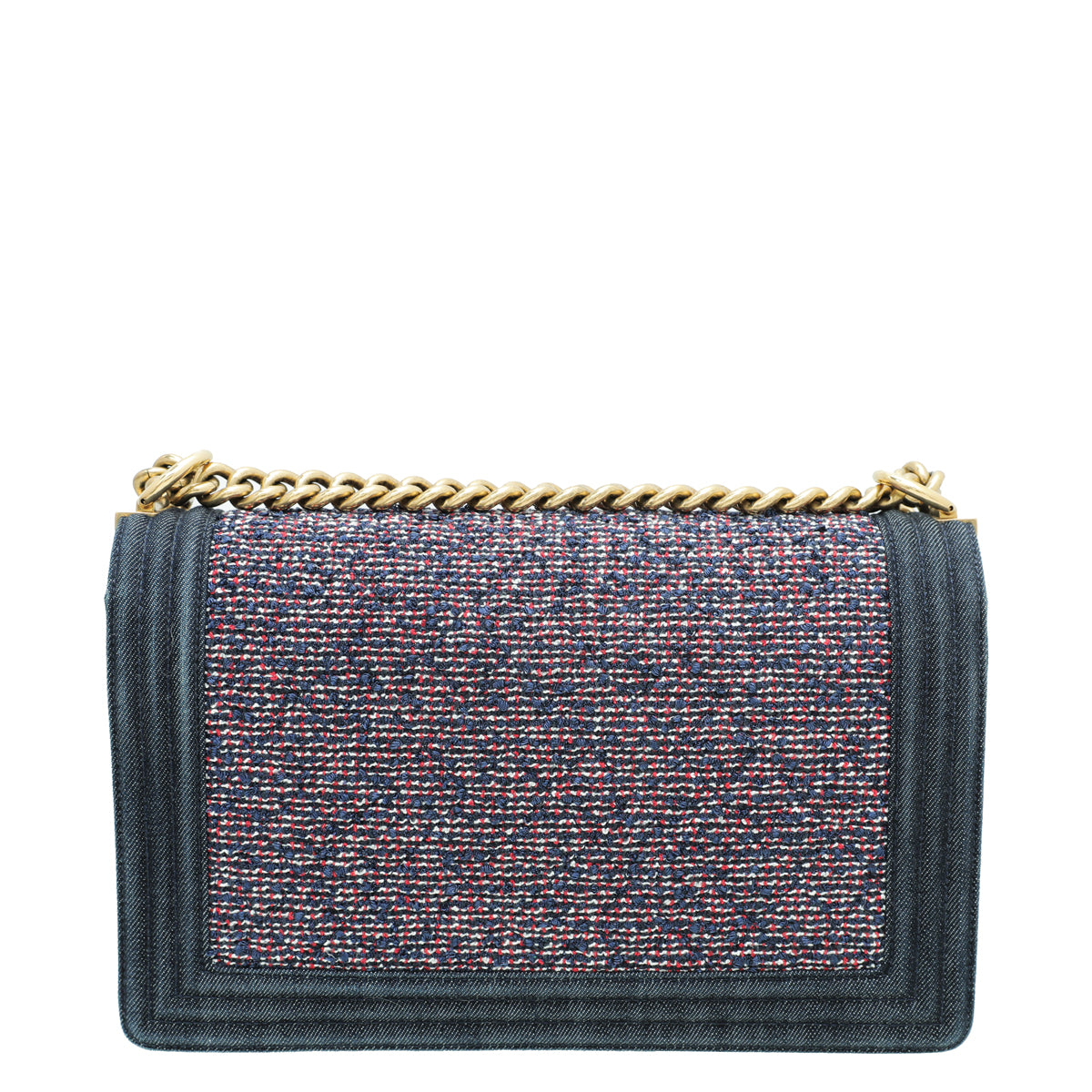 Chanel Navy Blue Le Boy Denim Tweed New Medium Bag-Chanel-THE CLOSET