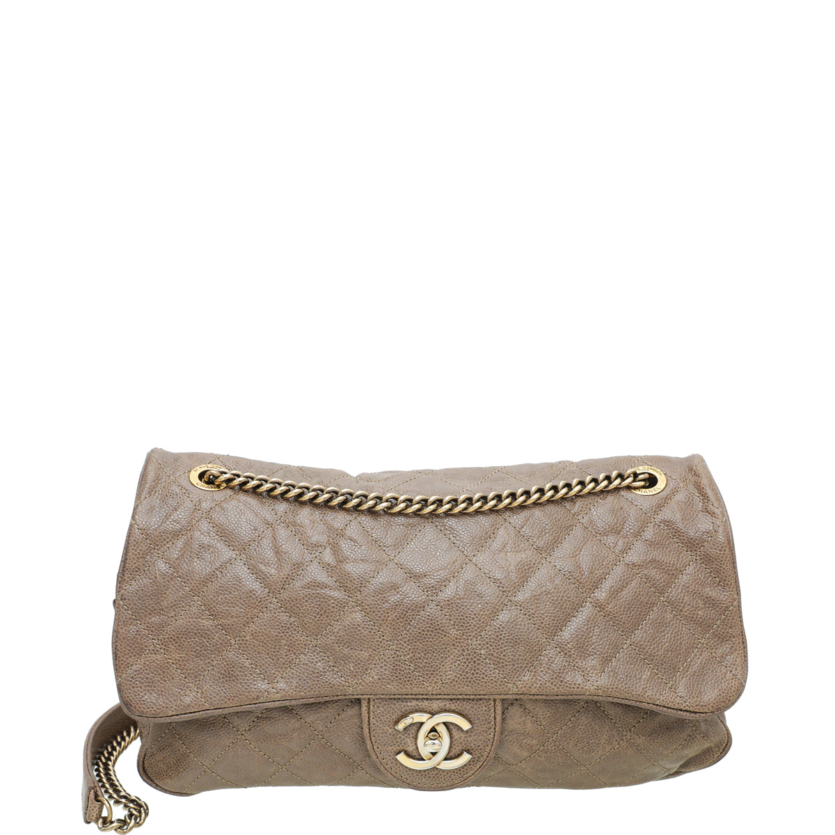 Chanel Brown Glazed CC Easy Flap Jumbo Bag-Chanel-THE CLOSET