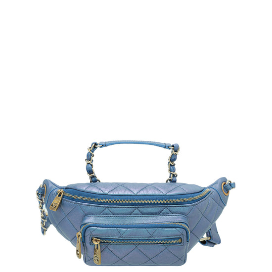 Chanel Blue Glazed Calfskin Pocket Banane Fanny Pack Belt Waist Bag –  Boutique Patina