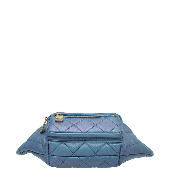 Chanel Blue CC Quilted Fanny Pack Waist Belt Bag