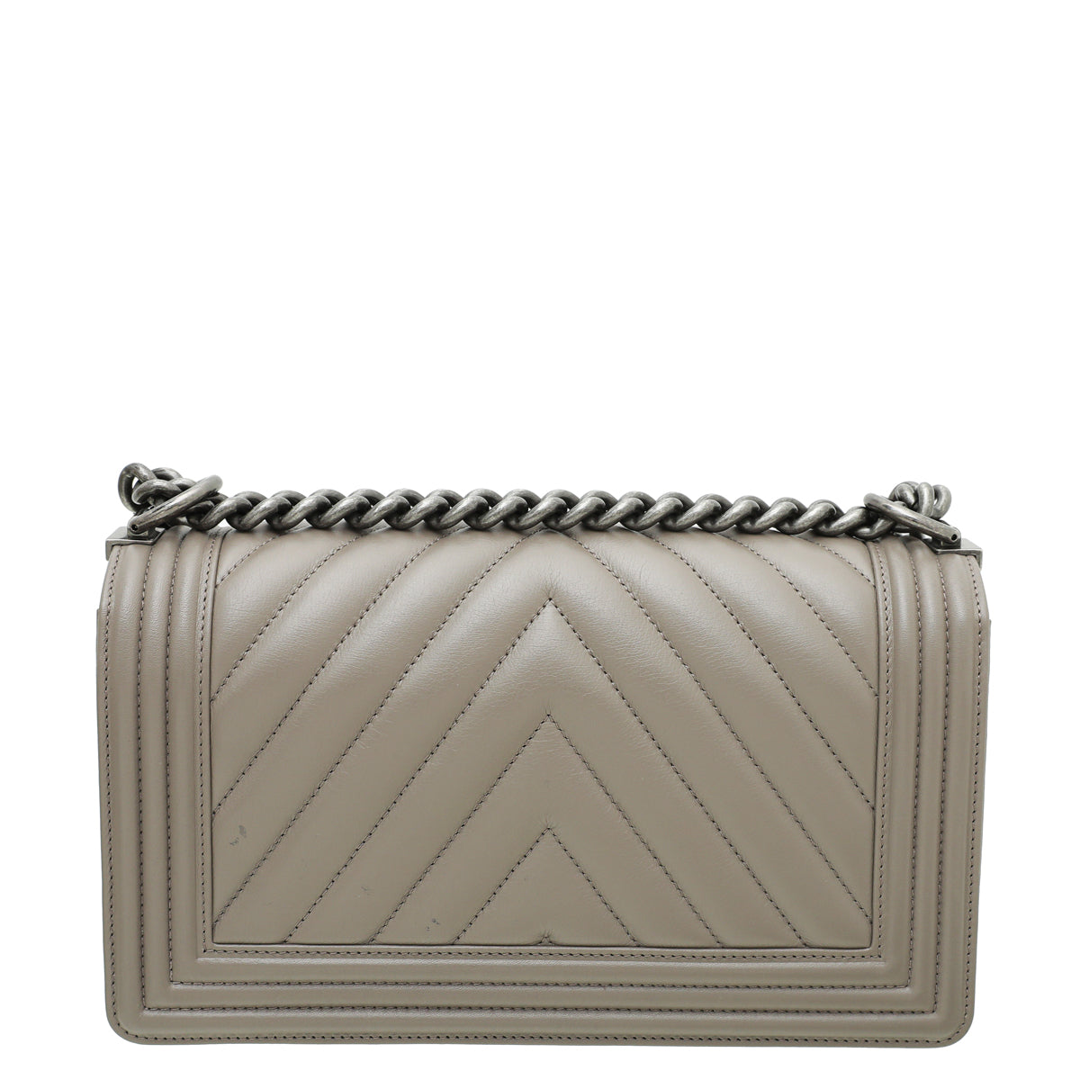 Chanel Etoupe Chevron Le Boy Medium Bag-Chanel-THE CLOSET