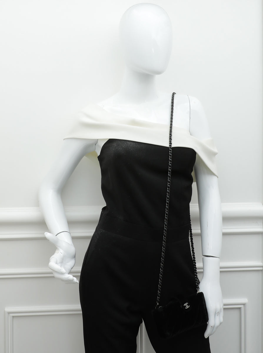Chanel CC So Black Velvet Phone Holder Crossbody-Chanel-THE CLOSET
