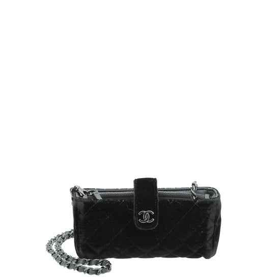 Chanel CC So Black Velvet Phone Holder Crossbody – The Closet