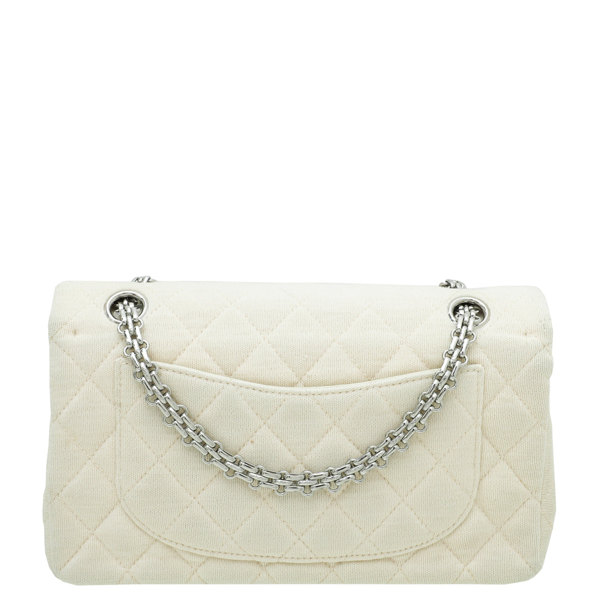 Chanel Cream Vintage CC Classic Jersey Double Flap Medium Bag-Chanel-THE CLOSET