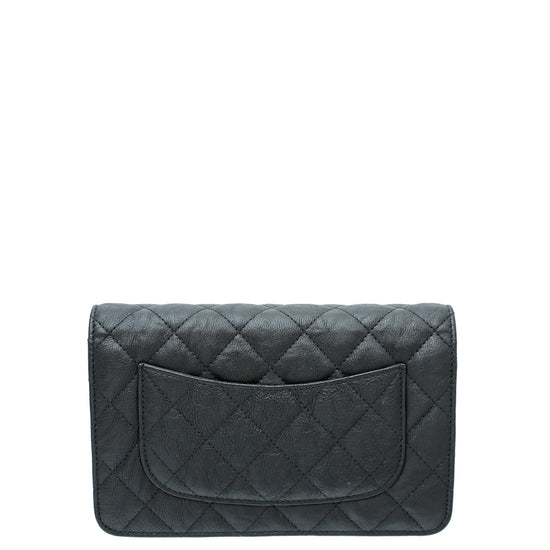 Chanel So Black CC Classic Crumpled Wallet On Chain