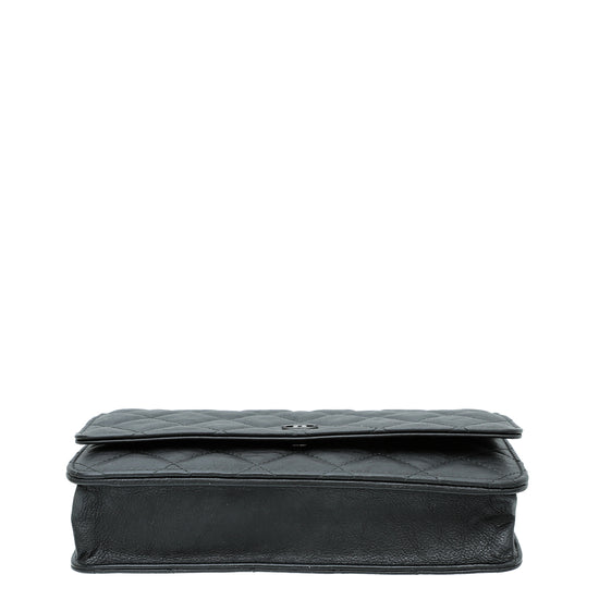 Chanel So Black CC Classic Crumpled Wallet On Chain – The Closet
