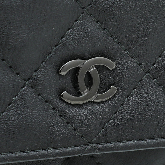 Chanel So Black CC Classic Crumpled Wallet On Chain – The Closet