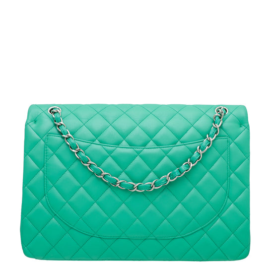 Chanel Green CC Classic Double Flap Maxi Bag – The Closet