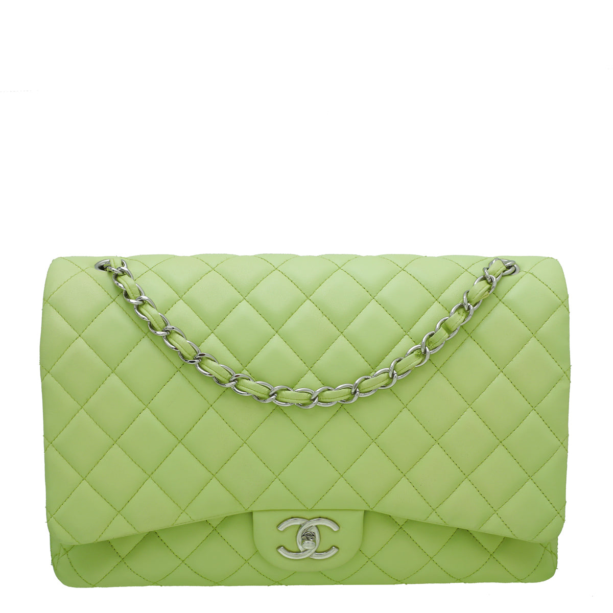 Chanel Lime CC Classic Double Flap Maxi Bag-Chanel-THE CLOSET