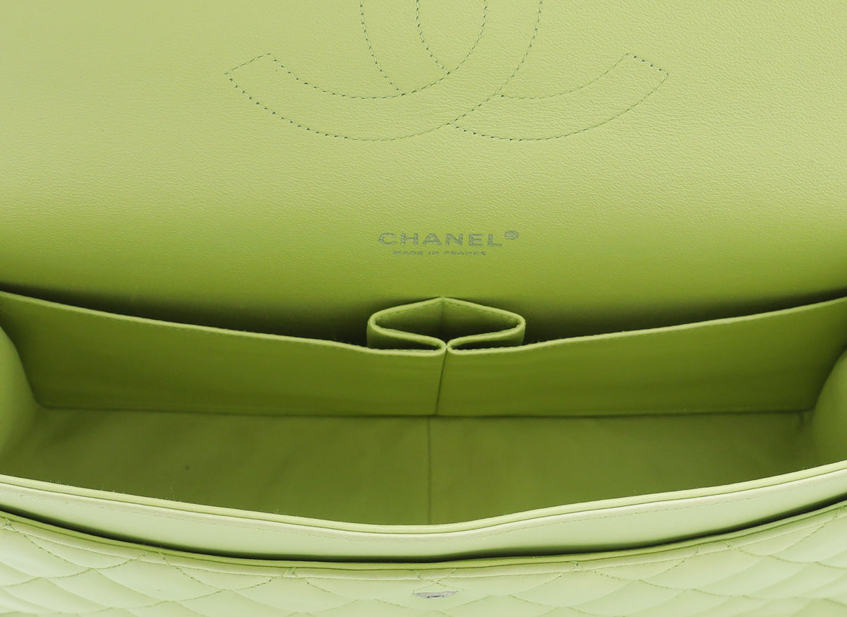 Chanel Lime CC Classic Double Flap Maxi Bag