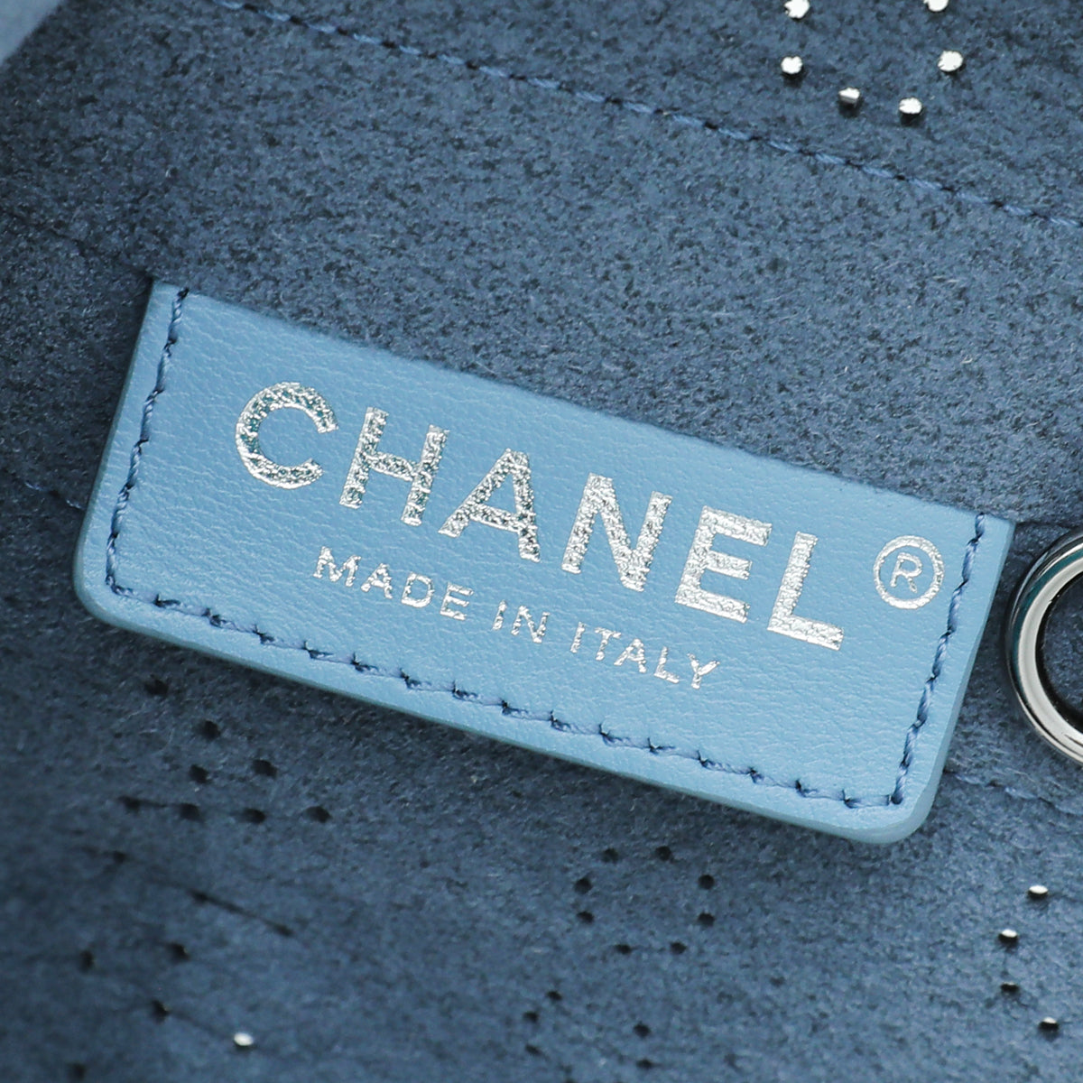 Chanel Black CC Logo Eyelets Small Shopping Bag