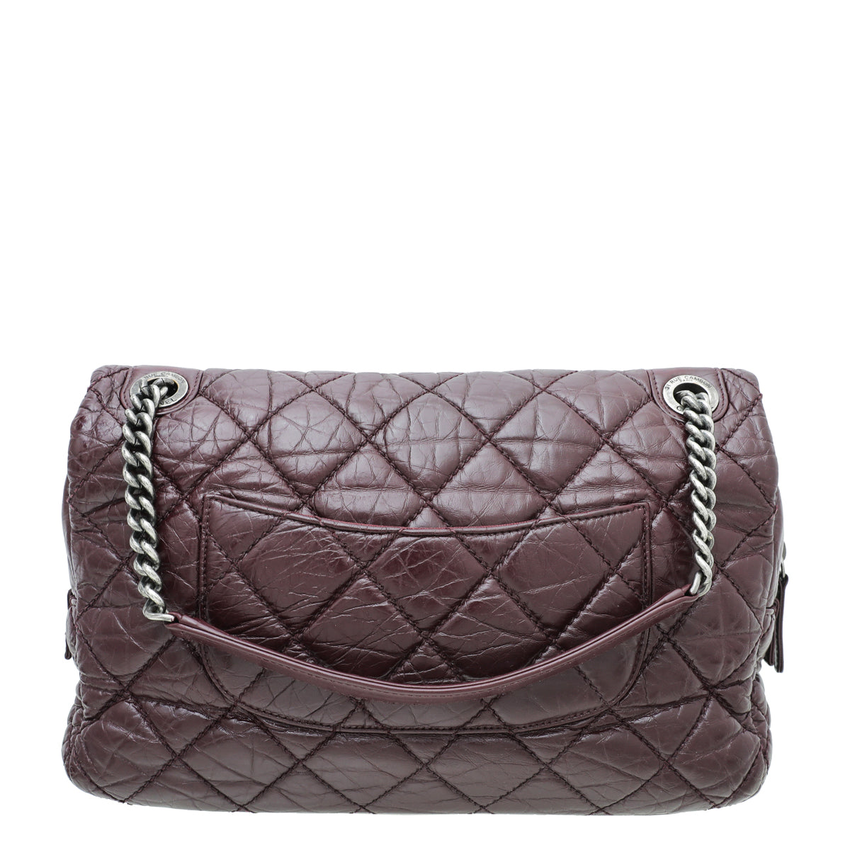 Chanel Burgundy CC Aged Easy Flap Jumbo Bag