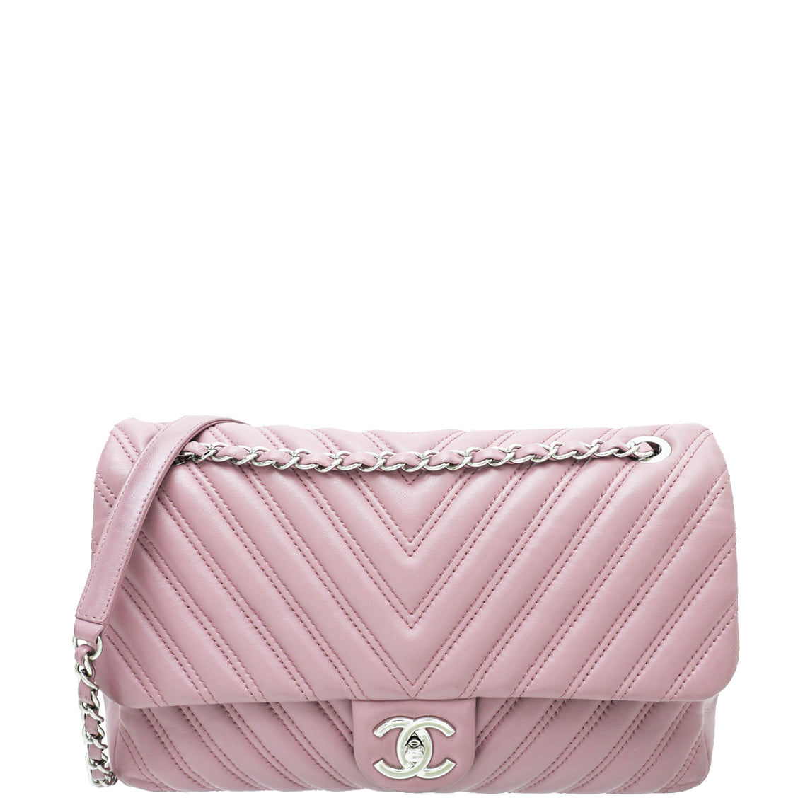 Chanel Mauve CC Chevron Single Flap Jumbo Bag-Chanel-THE CLOSET