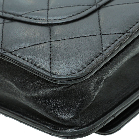CHANEL WOC Lambskin Leather Chain Crossbody Bag Black