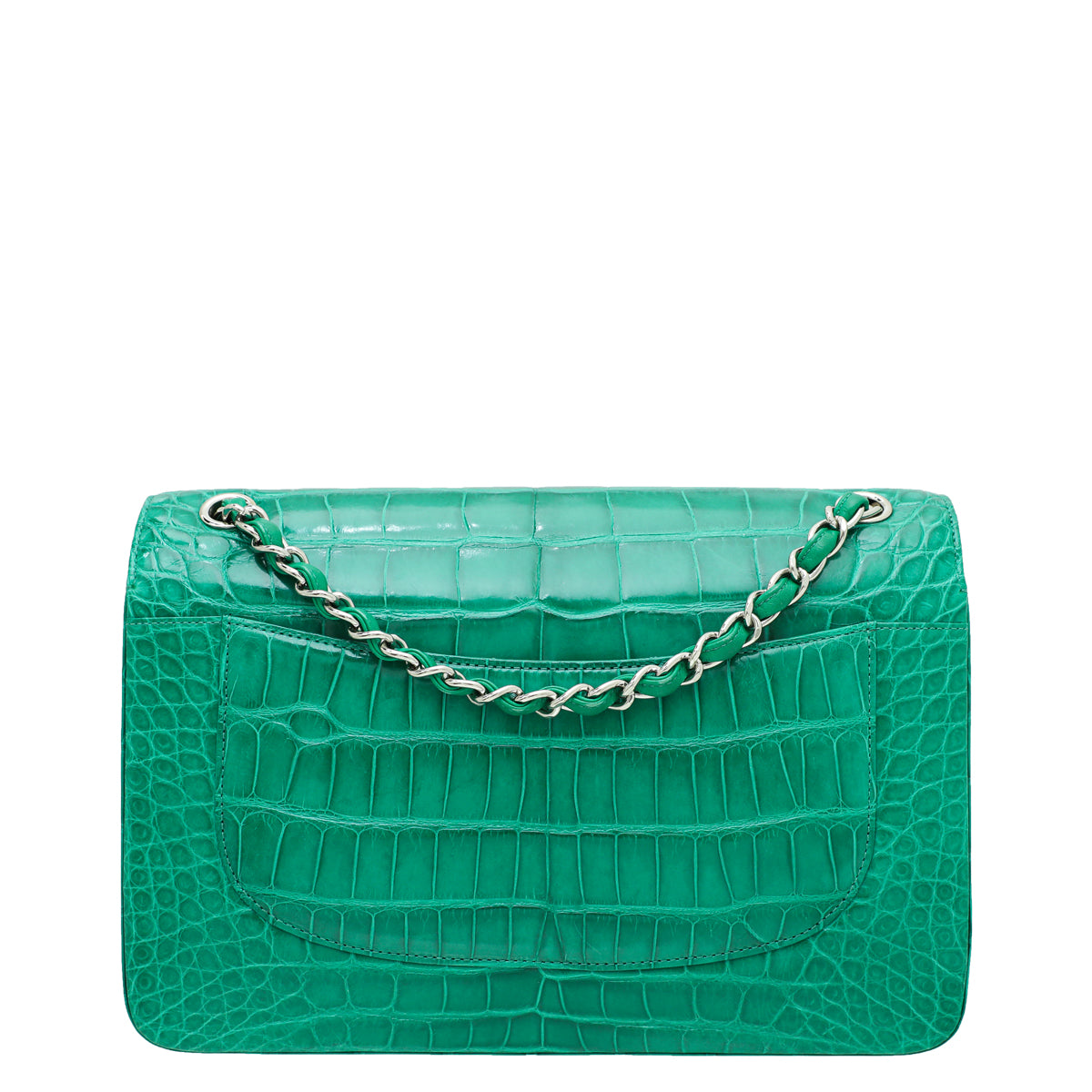 Chanel Green CC Crocodile Classic Double Flap Jumbo Bag – THE CLOSET
