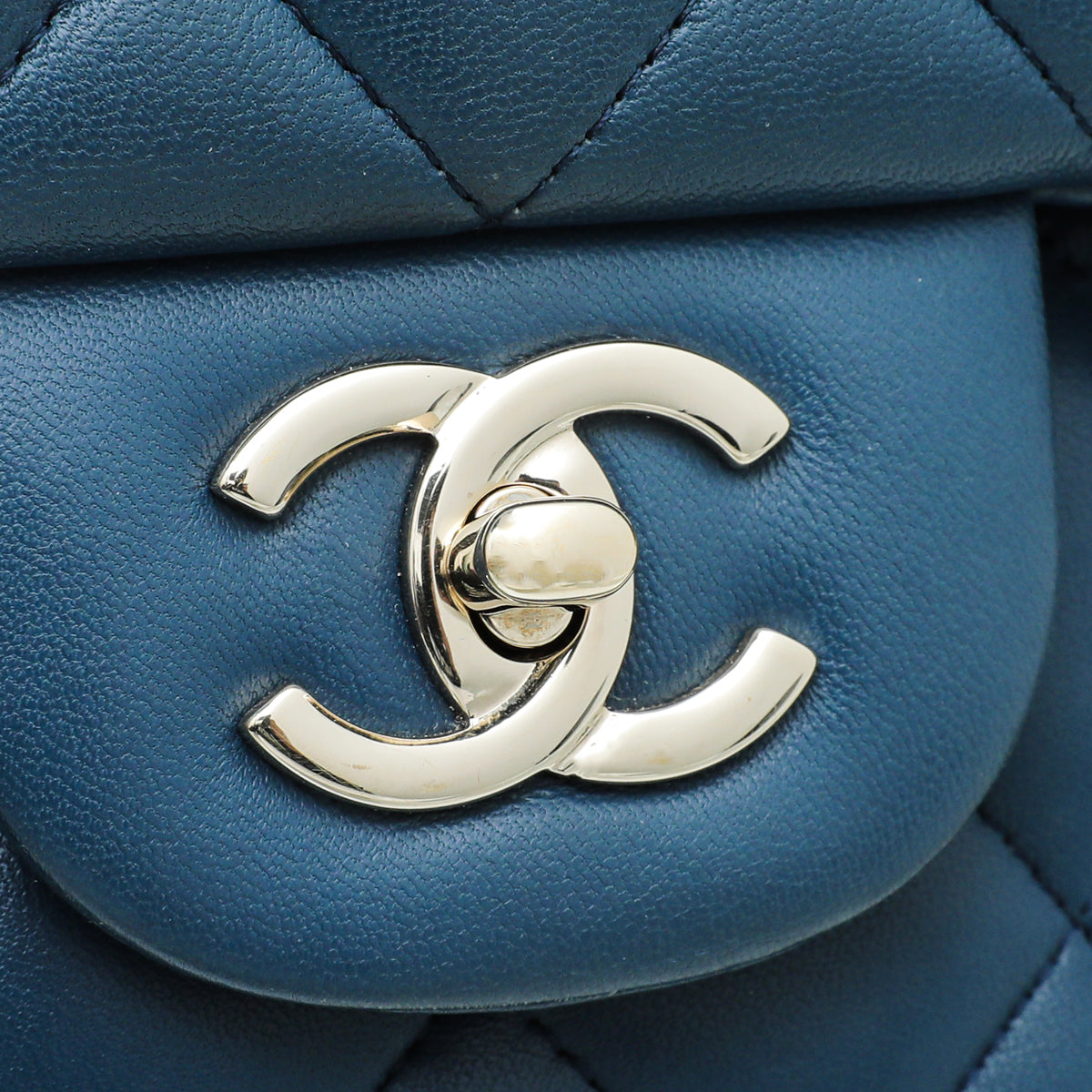 Chanel Navy Blue CC Classic Double Flap Jumbo Bag