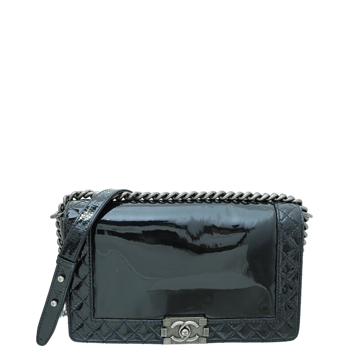 Chanel Midnight Blue New Medium Reverso Boy Bag-Chanel-THE CLOSET