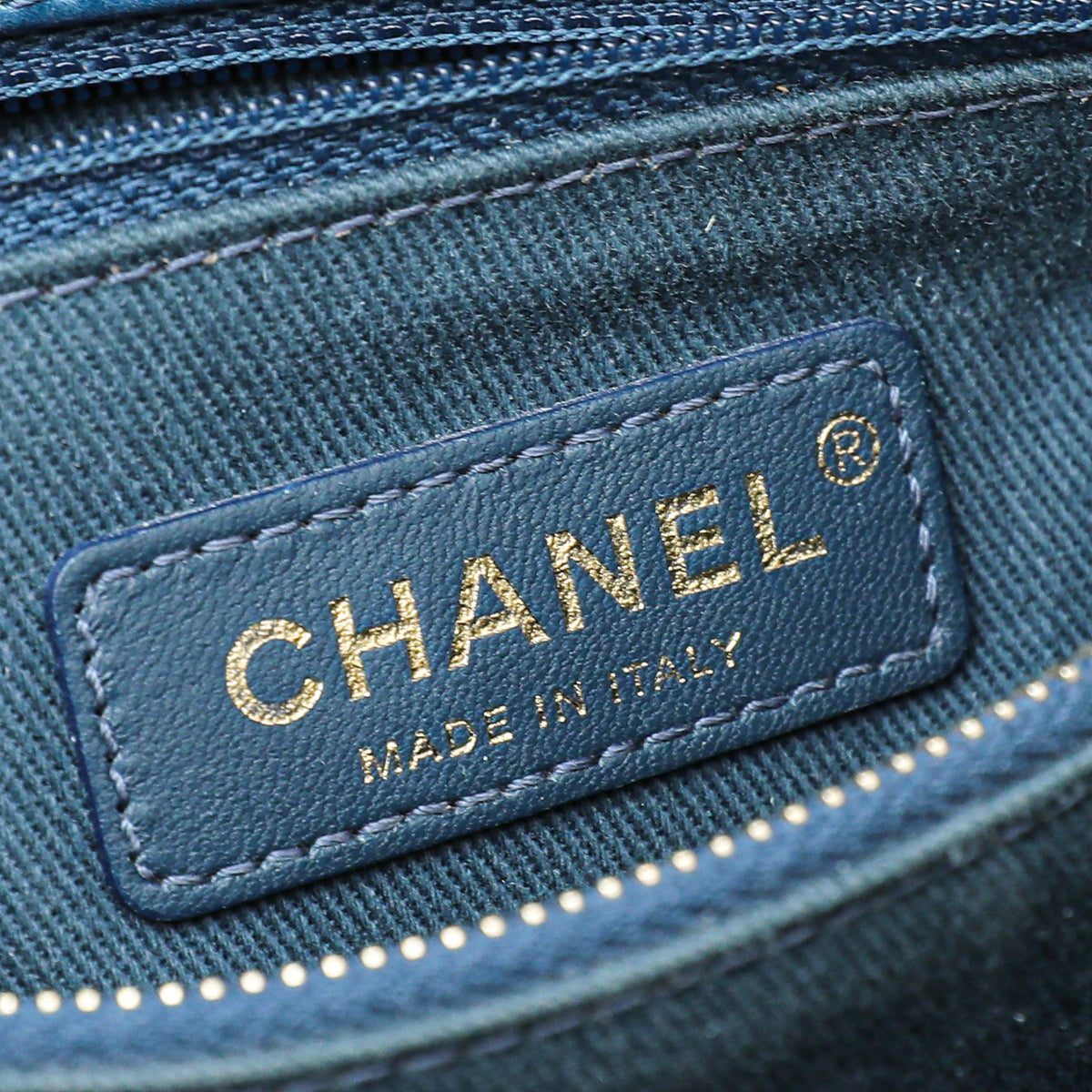 Chanel Blue Coco Handle Chevron Small Bag