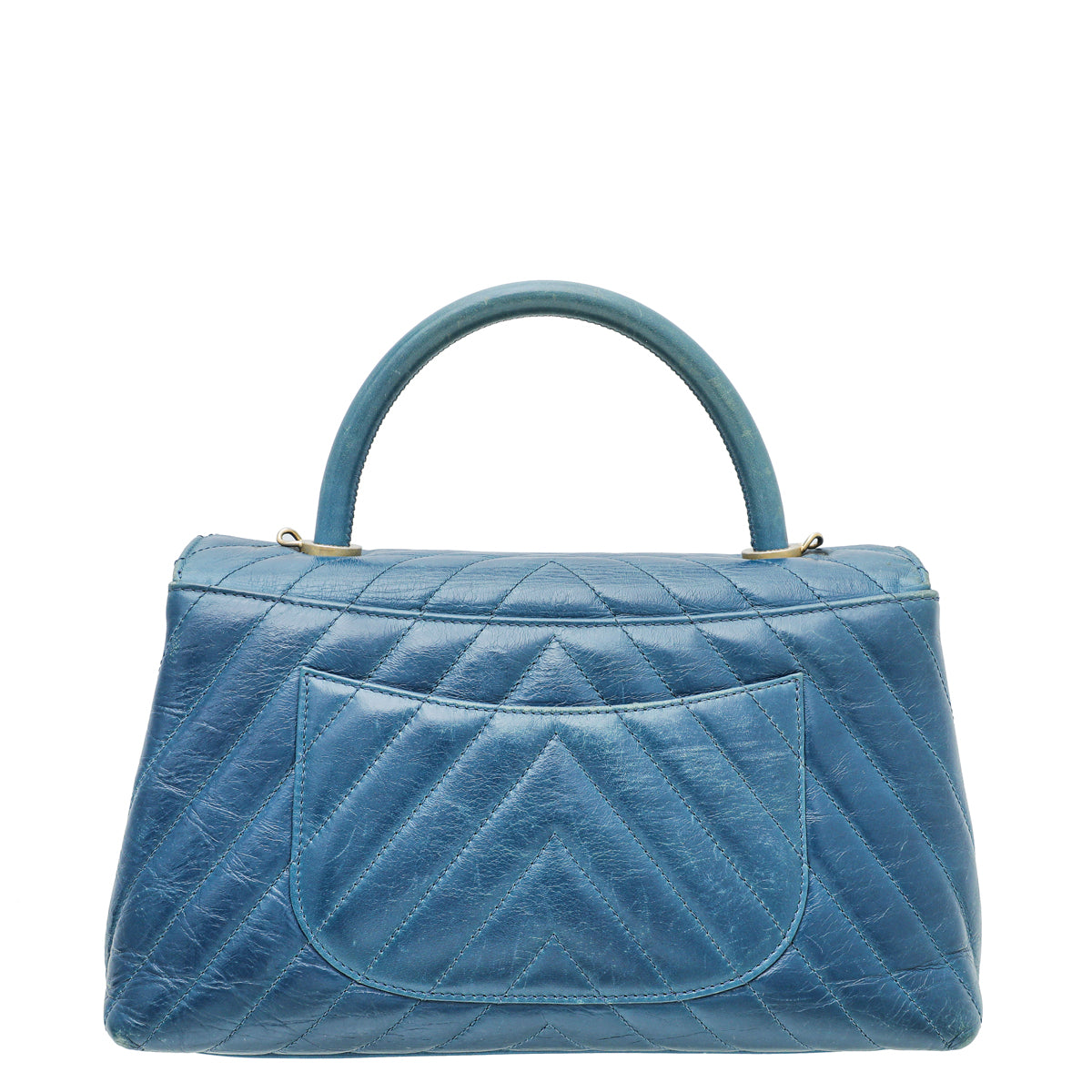 Chanel Blue Coco Handle Chevron Small Bag-Chanel-THE CLOSET
