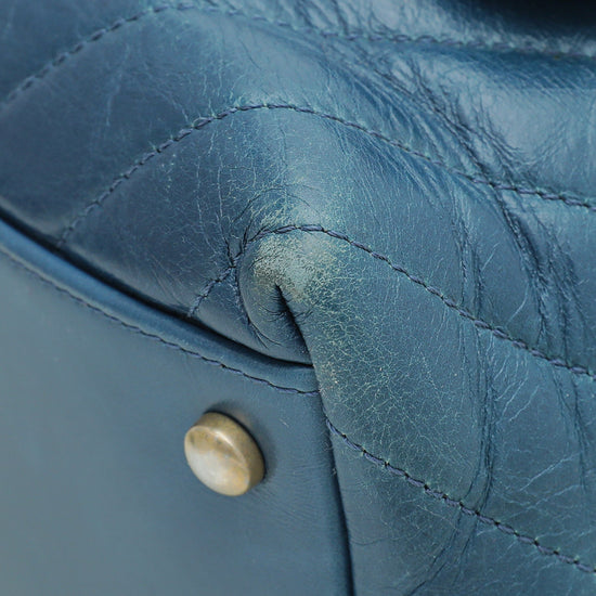 Chanel Blue Coco Handle Chevron Small Bag – The Closet