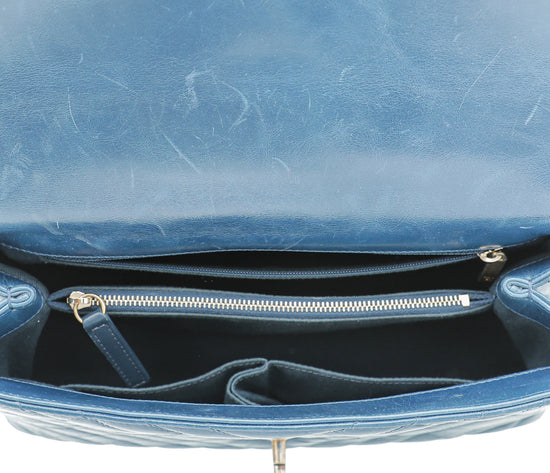Chanel Blue Coco Handle Chevron Small Bag – The Closet