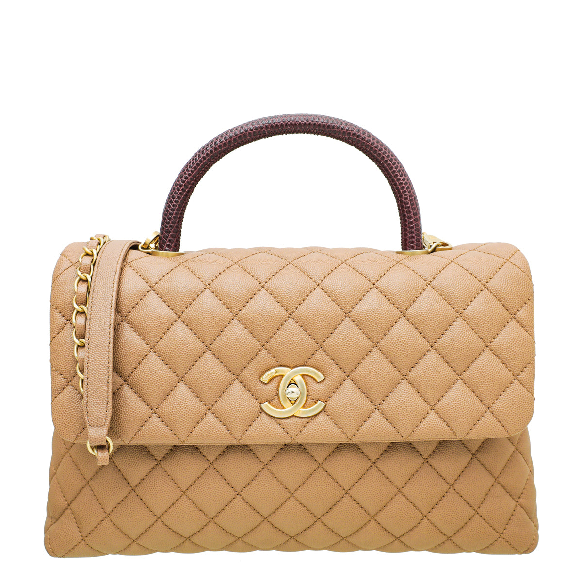 Chanel Light Brown Coco Handle Lizard Medium Bag-Chanel-THE CLOSET