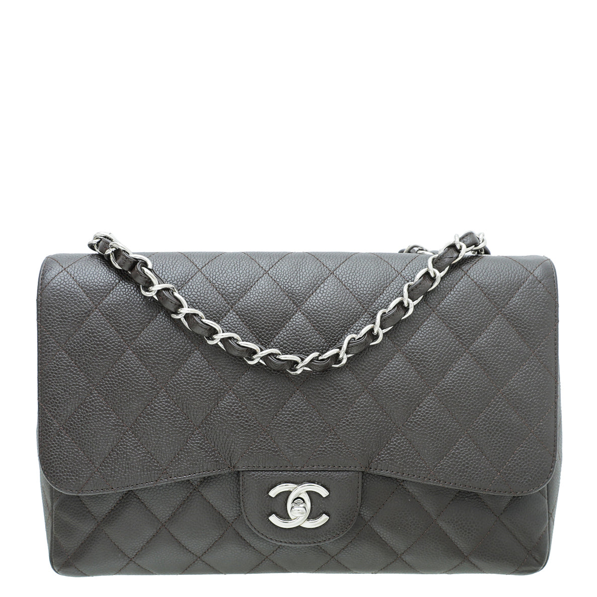 Chanel Chocolate CC Classic Single Flap Jumbo Bag-Chanel-THE CLOSET