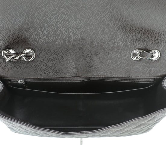 Chanel Chocolate CC Classic Single Flap Jumbo Bag
