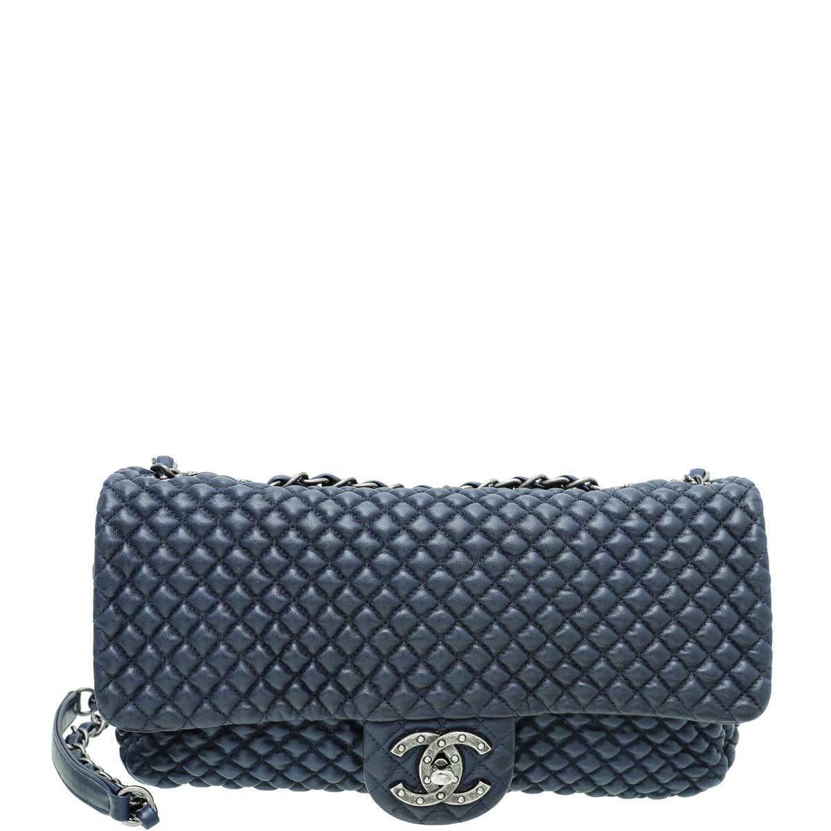 Chanel Navy Blue CC Micro Quilted Flap Medium Bag-Chanel-THE CLOSET