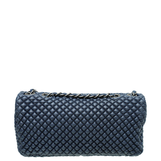 Chanel Navy Blue CC Micro Quilted Flap Medium Bag