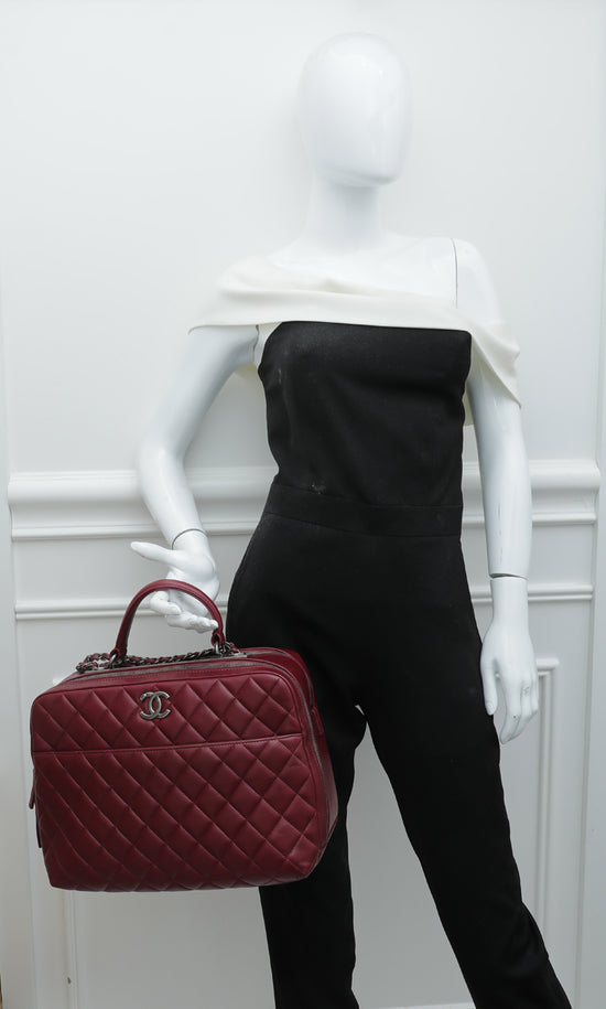 Chanel Burgundy CC Trendy Bowling Large Bag