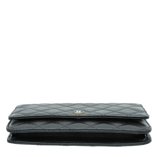Chanel Black CC Classic Wallet On Chain – The Closet