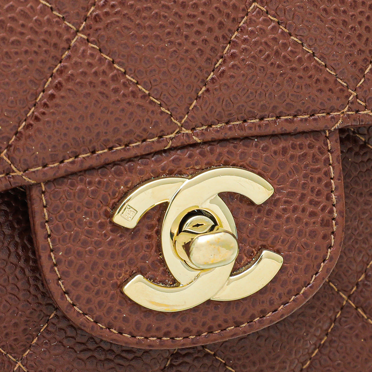 Chanel Brown CC Classic Double Flap Medium Bag