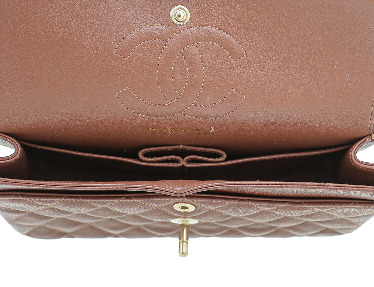 Chanel Brown CC Classic Double Flap Medium Bag