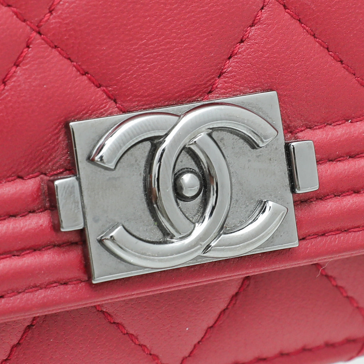 Chanel Red Le Boy Wallet On Chain